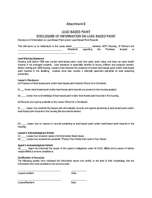 Lead-Based Paint Disclosure Form