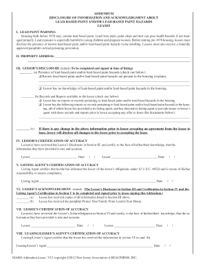 Lead-Based Paint Disclosure Addendum