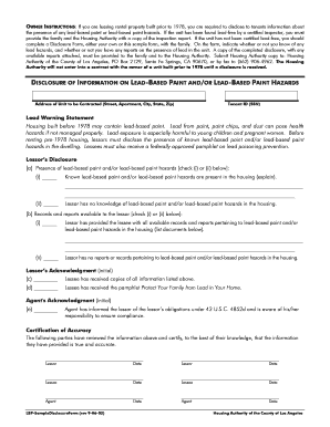 Lead-Based Paint Disclosure Form