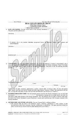 Nebraska Real Estate Deed of Trust