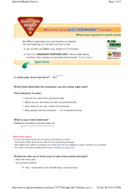 QuestionMarket Survey Form