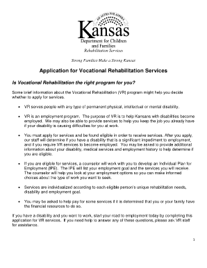 Kansas Vocational Rehabilitation Services Application