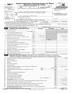 Form 990-T Exempt Organization Business Income Tax Return