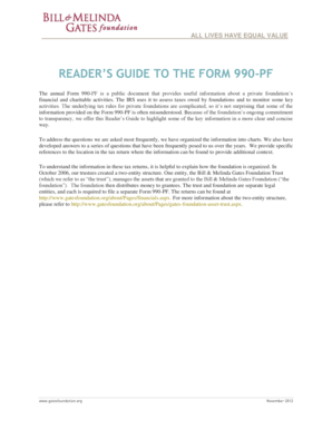 Reader’s Guide to the Form 990-PF