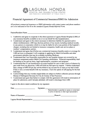 Commercial Insurance HMO Financial Agreement