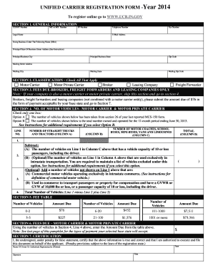 Unified Carrier Registration Form 2014