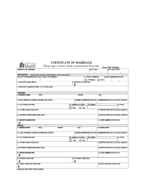 Certificate of Marriage