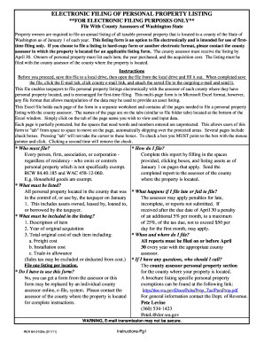 Washington State Personal Property Listing Form