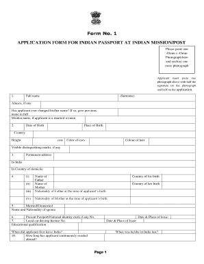 Indian Passport Application Form