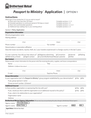 Passport to Ministry Application