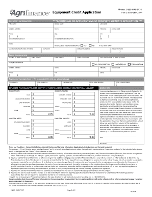 Equipment Credit Application