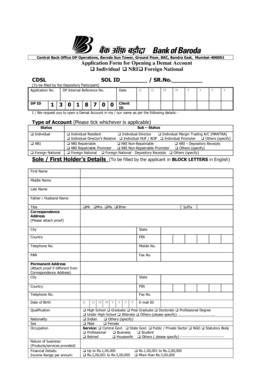 Application Form for Opening a Demat Account