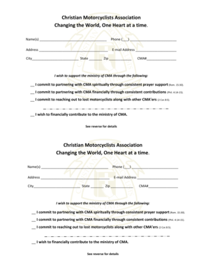 Christian Motorcyclists Association Donation Form