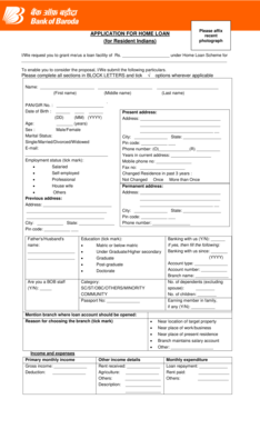 Application for Home Loan for Resident Indians