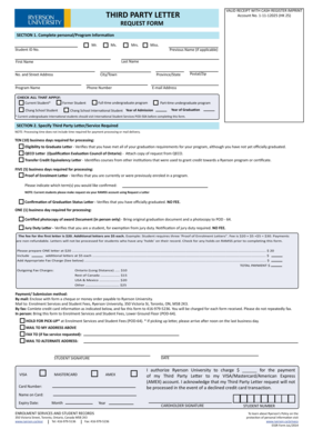 Ryerson University Third Party Letter Request Form