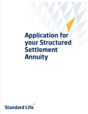 Structured Settlement Annuity Application