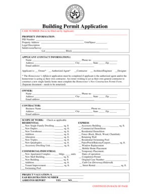 Building Permit Application