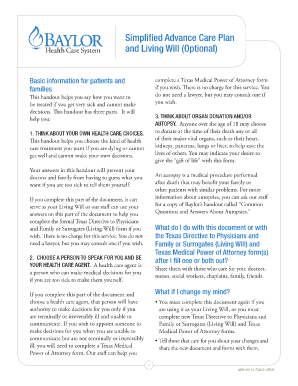 Texas Medical Power of Attorney and Living Will