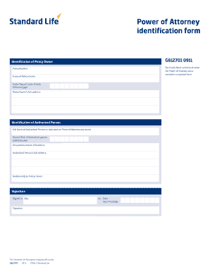 Power of Attorney Identification Form