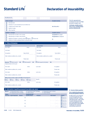 Declaration of Insurability