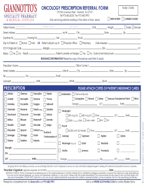 Oncology Prescription Referral Form