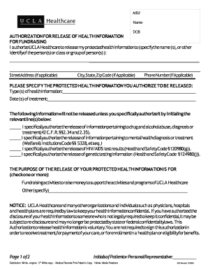 Authorization for Release of Health Information for Fundraising