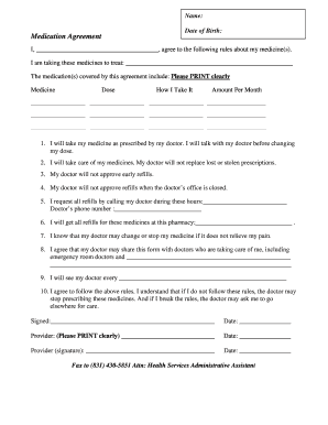 Medication Agreement Form