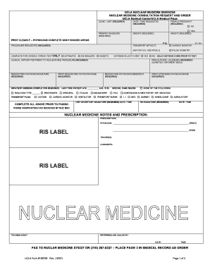 UCLA Nuclear Medicine Consultation Request and Order