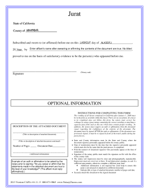 California Jurat Form