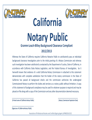 California Notary Public Background Clearance Statement