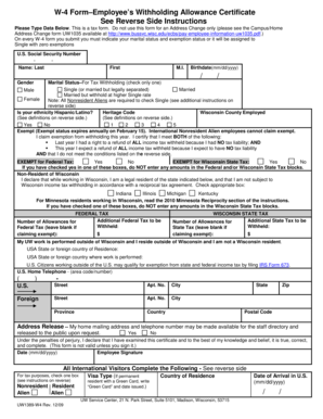 W-4 Form – Employee’s Withholding Allowance Certificate