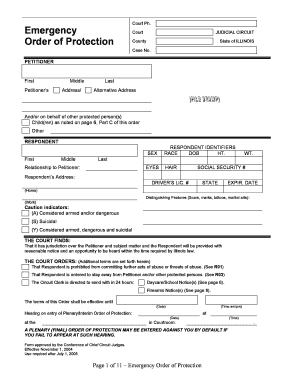 Illinois Emergency Order of Protection
