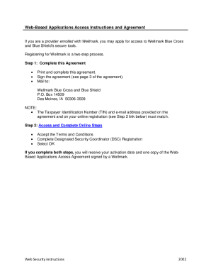 Wellmark Web-Based Applications Access Agreement