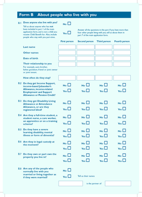 UK Household Information Form B