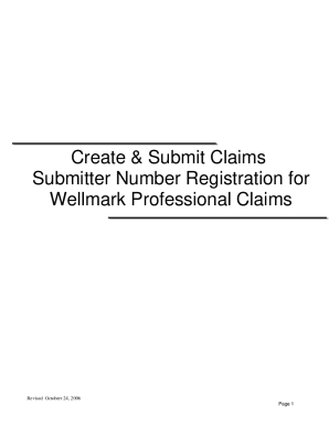 Wellmark Professional Claims Submitter Number Registration