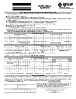 Master Medical Claim Form