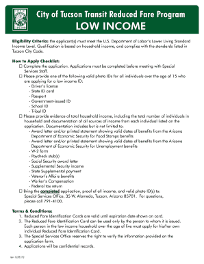 City of Tucson Low Income Transit Application