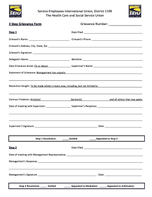 Step Grievance Form