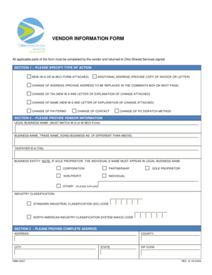 Vendor Information Form