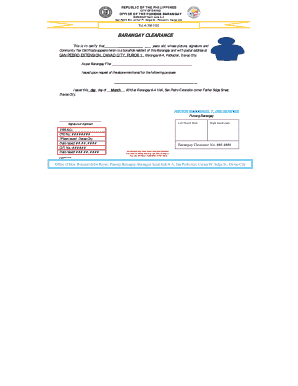 Barangay Clearance Certificate