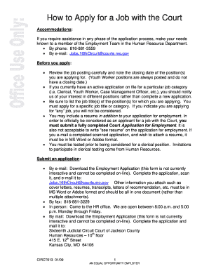 Court of Jackson County Employment Application