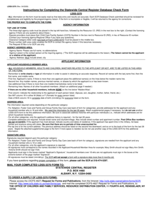 Statewide Central Register Database Check Form