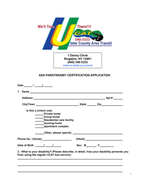 ADA Paratransit Certification Application
