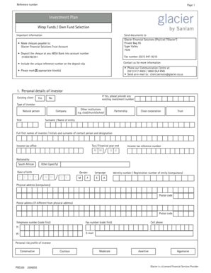 Glacier Financial Solutions Investment Plan