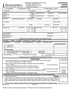 Transamerica Life Insurance AccidentSelect Application