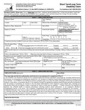 Short Term/Long Term Disability Claim Form