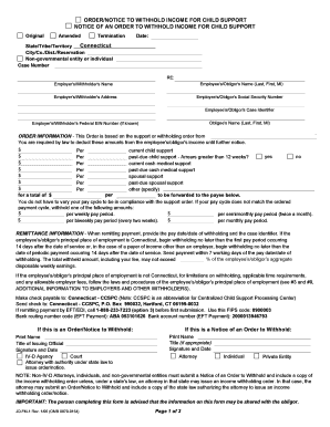Order to Withhold Income for Child Support