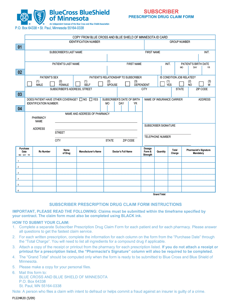 bcbs reimbursement form Preview on Page 1.