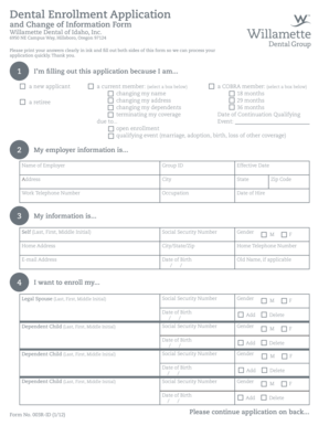 Dental Enrollment Application
