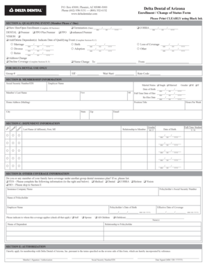 Delta Dental of Arizona Enrollment Form